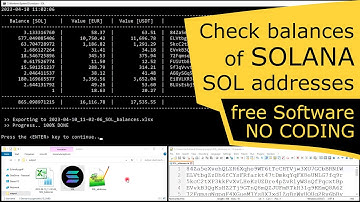 Check Solana SOL addresses balances - No coding - FREE software