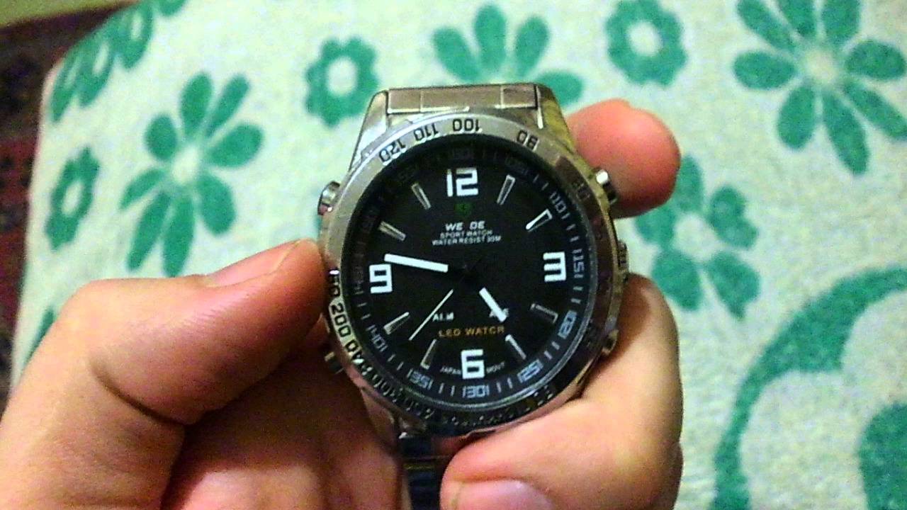 Инструкция на русском к наручным LED часам Weide WH1009-1