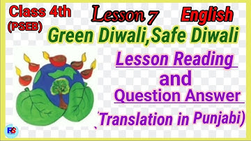 Class 4 | English | PSEB | Lesson 7 | Green Diwali, Safe Diwali | Question Answer | PSEB | #youtube