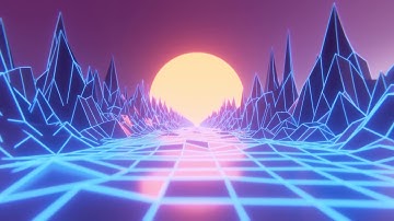 neon, terrain, 80, retro, abstract, world, loop, render, design, sun, road, mountain, cool, 3d, vj,