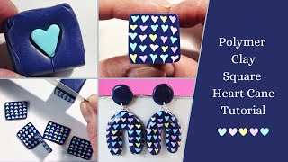 Polymer Clay Square Heart Cane Tutorial / Easy Polymer Clay Heart Cane / Valentine's Day Crafting