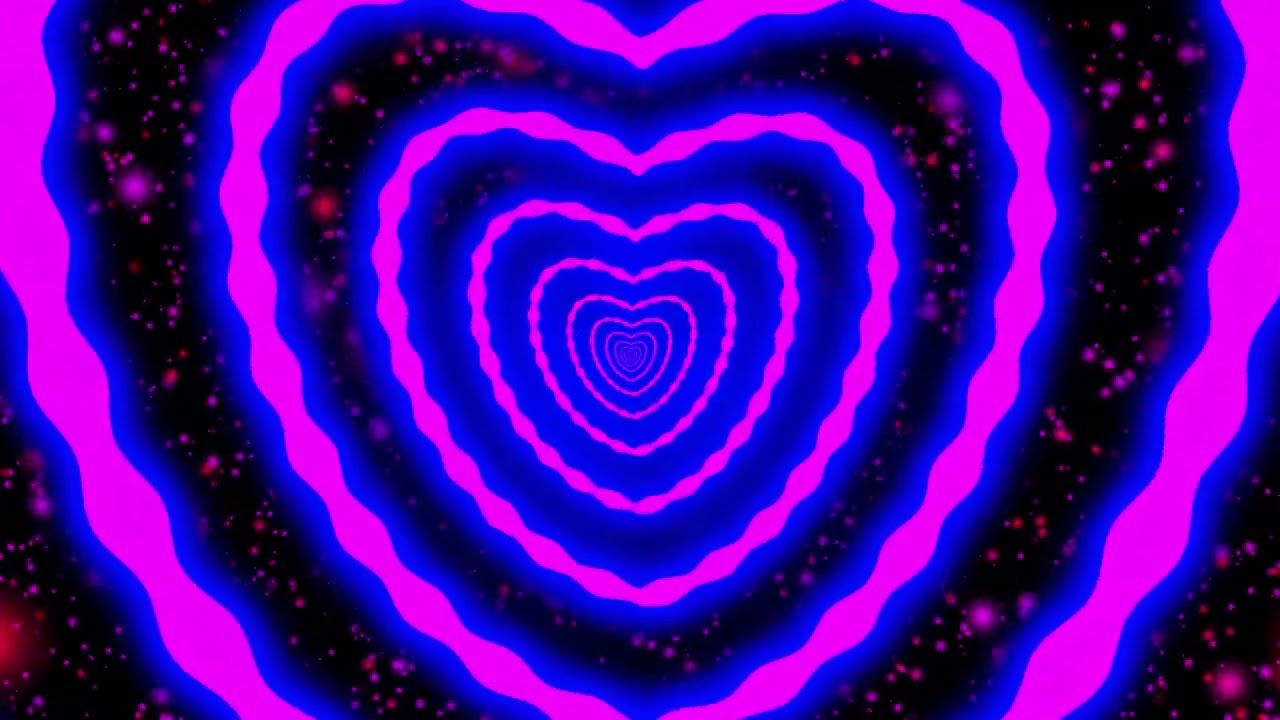 💖 Neon Lights 💙 Love Hearts Tunnel Background Pink Blue Forever Glowing ...