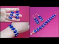 How To Make A Simple Beaded jewelry Set / Bracelet & Earrings / Very Easy Tutorial for beginners 💙