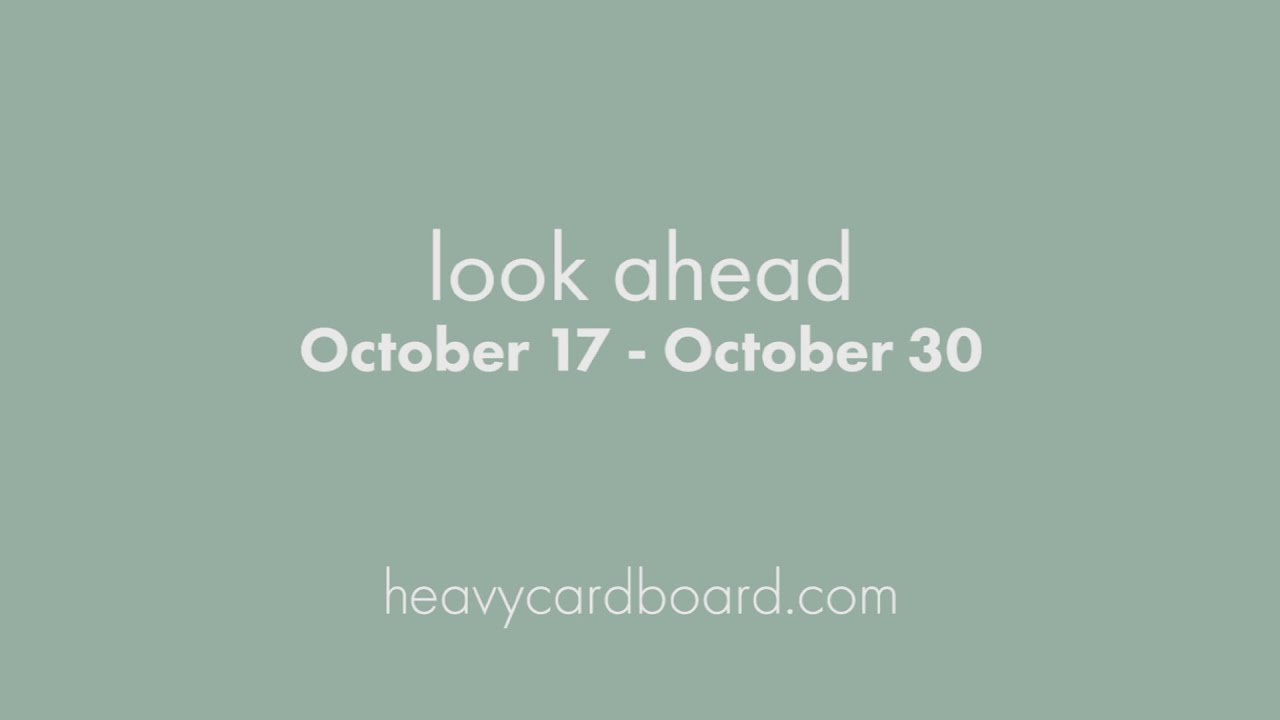 Weekly Look Ahead - October 16, 2017