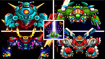 GALAXY INVADER SPACE SHOOTING GAME 2020 ALL BOSSES REVIEW ( PART 1) WORLD BOSSES