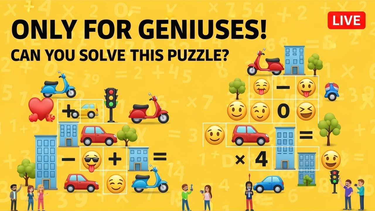 🧠 Only for Geniuses! Solve This Emoji Math Puzzle 🔥 - YouTube