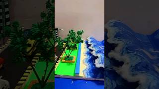 Tsunami model making with cardboard | natural disaster model | 3d model of Tsunami #tsunami #diy