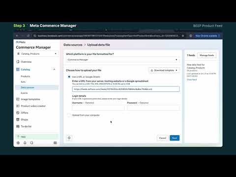 BEEP Product Feed Channel Setup and Sync Demo