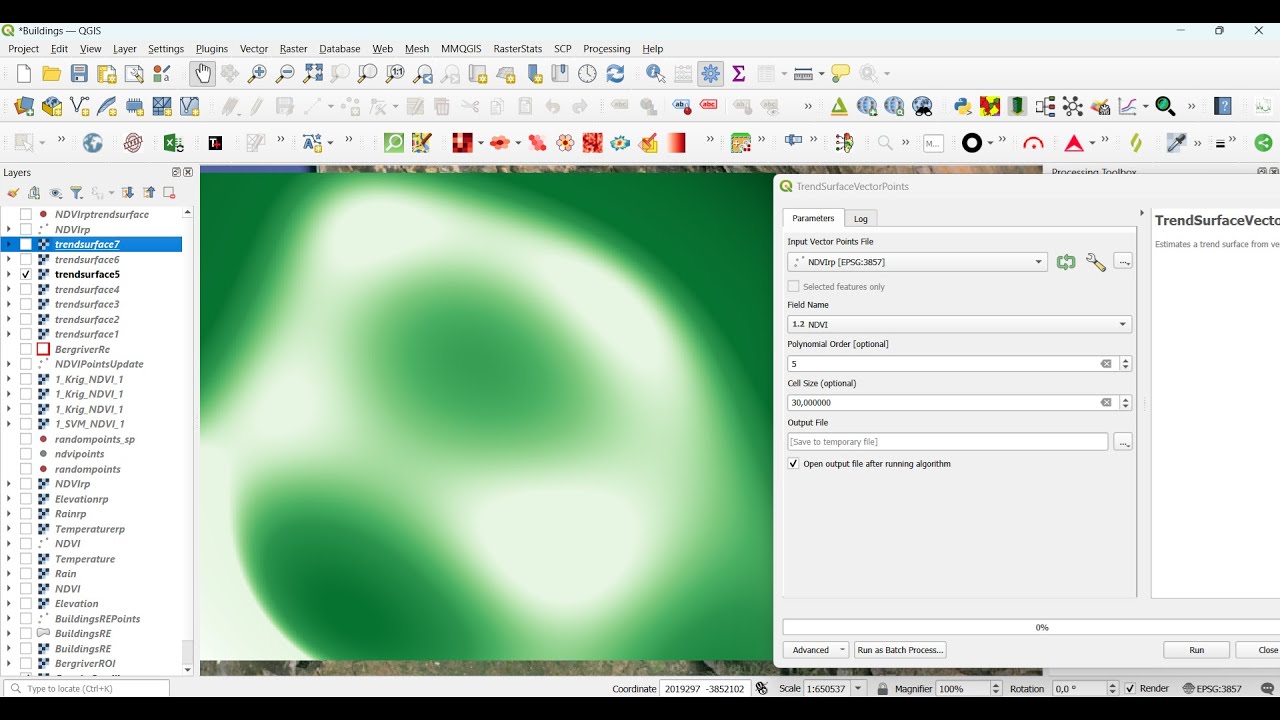 Google Earth Engine Tut-116| Whitebox Points Layer Trend Surface Analysis in QGIS| View From Space