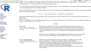 Geting R project statistical software Installers for Mac OS