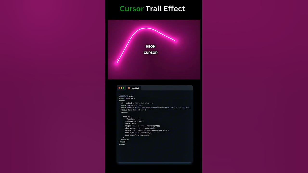 Cursor Trail Effect. #coding #webdevelopment #programminglanguage - YouTube