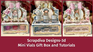Scrapdiva Designs-3D Mini Vials Gift Box with tutorial