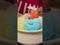 Bowl of shaved ice(ice kottu/ice gola) with different colored syrups. Especially in tropical places