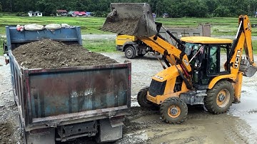 Loading Gravel Video / JCB Backhoe Vs Tripper Dump