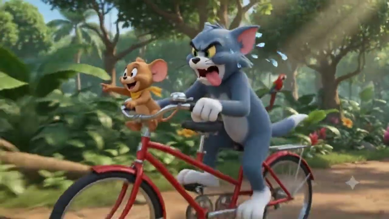 Tom and Jerry riding bike 202607100322 - YouTube