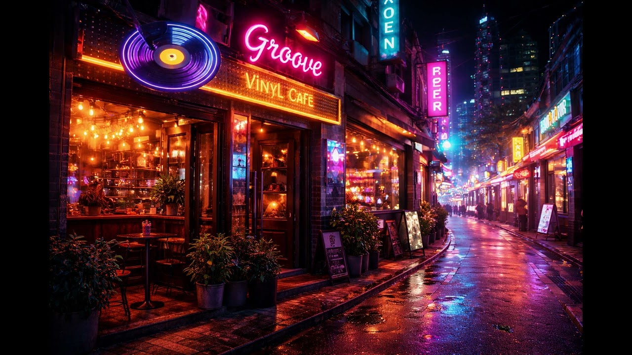 Neon Grove,A quiet grove hidden inside the city’s glow.