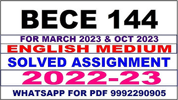 bece 144 solved assignment 2022-23 in english | bece 144 solved assignment 2022-23 | bece 144 2023