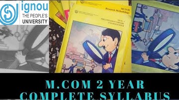 M.COM (IGNOU) 2nd  Year Books||2nd Yr Syllabus||M.com complete syllabus||M.com Study Material