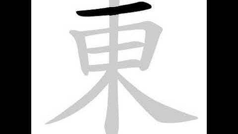 Chinese calligraphy strokes: 東