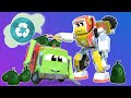 Super Robot CLEANS UP the city! | RoboFuse - Superhero Rescue | Trucks Videos for Children