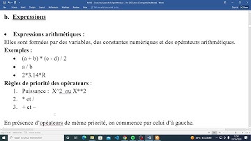 Algorithmique - Part3 - Opérateurs, Expressions et Affectation