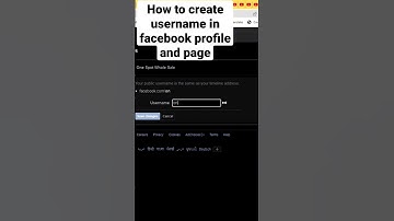 How create user name on facebook profile and page