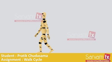 SARVAM FX ANIMATION INSTITUTE RAJKOT 3D Animation Walk Cycle (Sarvam Fx Institute Student work)