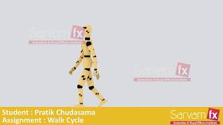 SARVAM FX ANIMATION INSTITUTE RAJKOT 3D Animation Walk Cycle (Sarvam Fx Institute Student work)