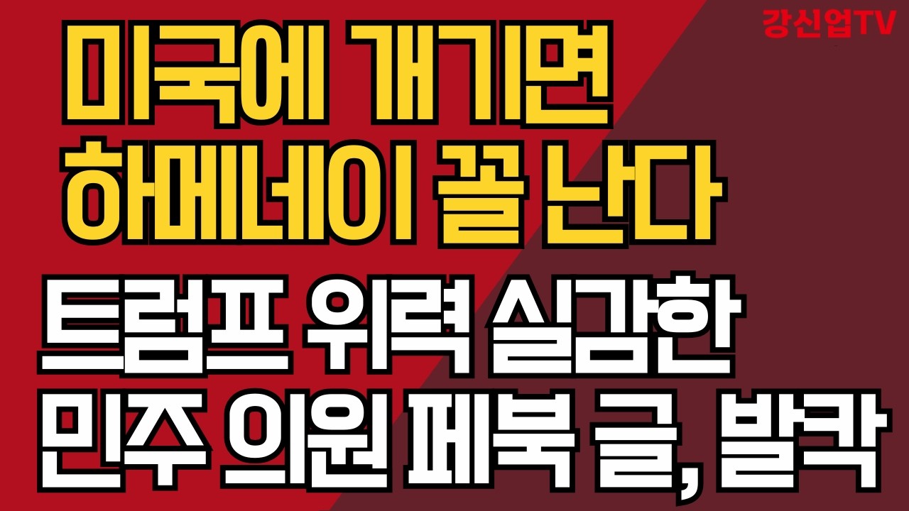미국에 개기면 하메네이 꼴 난다/트럼프 위력 실감한 민주 의원 페북 글, 발칵