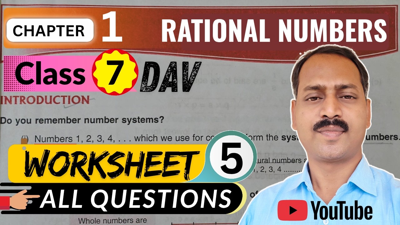 DAV Class 7 maths chapter 1 worksheet 5 - YouTube