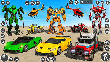 Yellow Robot Multiple Transformers Dino Car Jet Robot Action - Android Gameplay