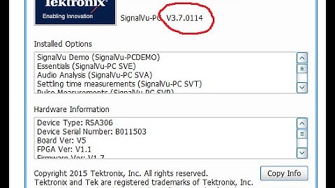 Tektronix RSA306 new software ,,, short update *signalvu-pc*
