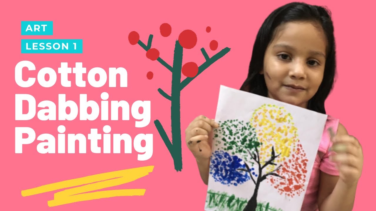 Cotton dabbing painting colouring fun activity YouTube