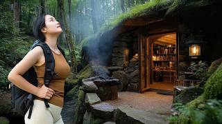 How To Build A Hidden Stone Fortress Under A Massive Rock In 200 Days | Bushcraft