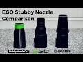 Ego stubby nozzle comparison  stubby nozzle co vs apexaire vs ego gutter cleaning kit