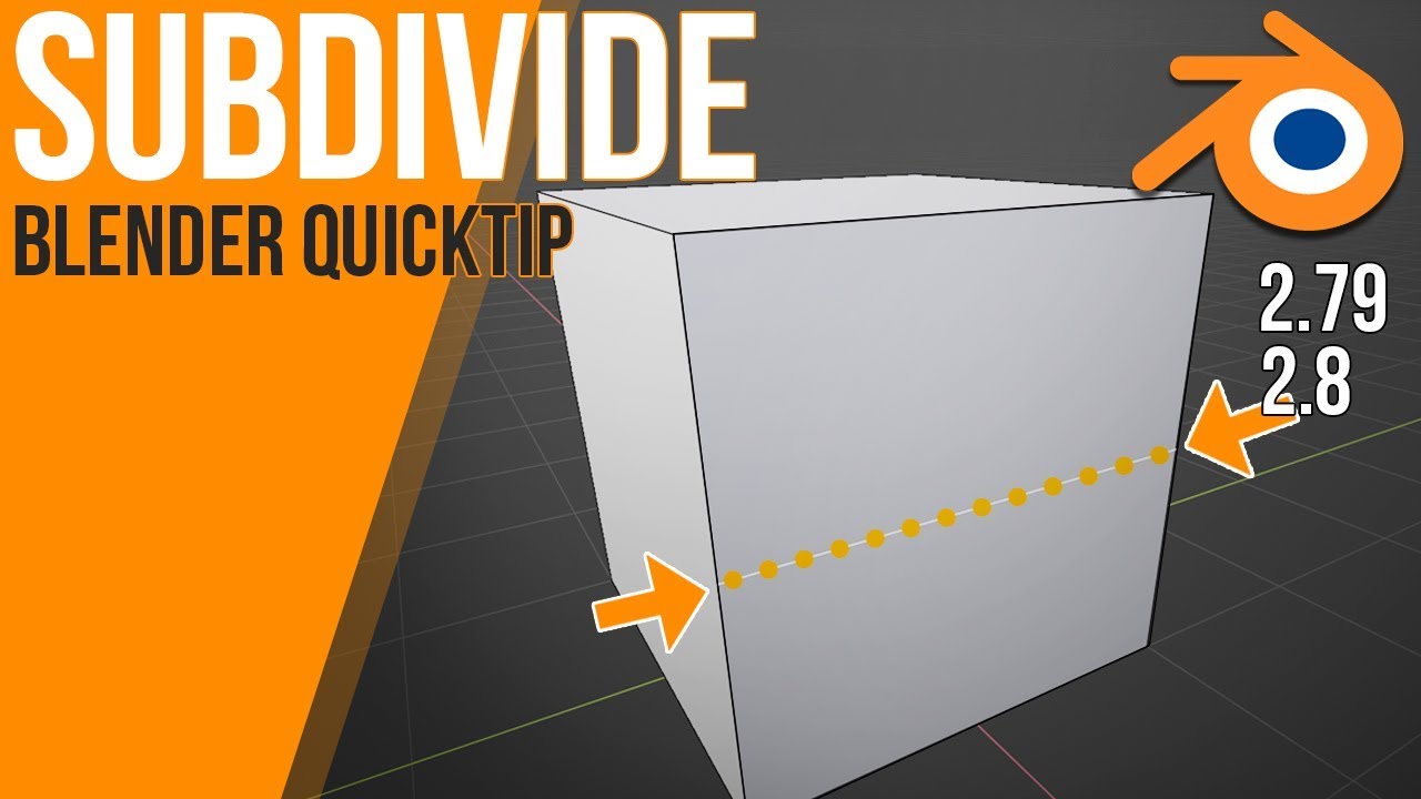 to subdivide Blender 2.8 & 2.79 | Tutorial - shortcuts - YouTube