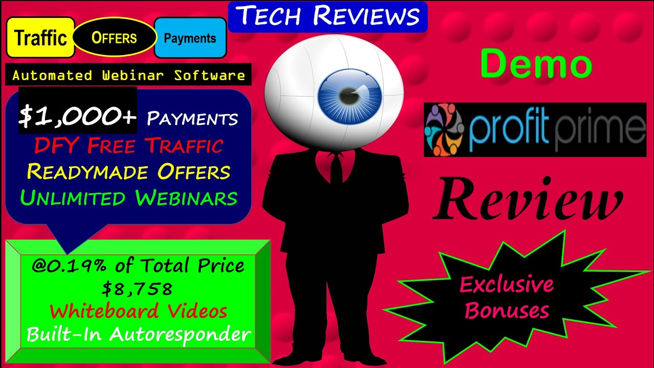 Profitprime Review, Bonuses, Demo: Automated Webinar Software with Free Traffic, $1,000+ Payments
