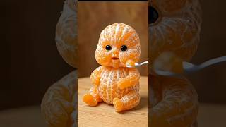 Feeding the Cutest Tiny Orange Baby! Food Art Comes to Life#Fruit Art#FoodCarvin #shorts