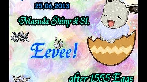 Live! Shiny Eevee hatches via Masuda Method after 1555 Eggs ( Pokemon White 2 )