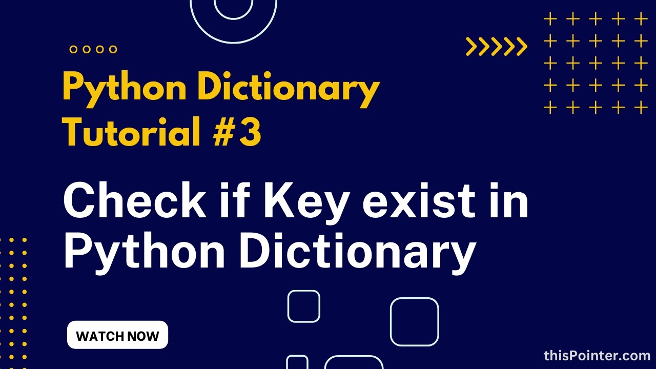 Check if a key exist in python dictionary (3 ways) - YouTube Check If A Key Exist In Python Dictionary (3 Ways) - Youtube