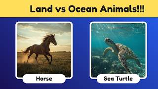 Land vs Ocean Animals Quiz || 50 Fun Animal Questions! || #quizzytrek #quiz