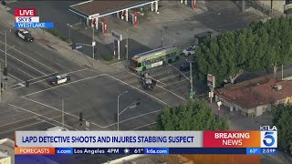 Detective shoots man who was stabbing another in Los Angeles, LAPD says