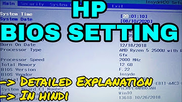 HP BIOS SETTING in 2020 | Detailed Explanation in Hindi 🔥🔥