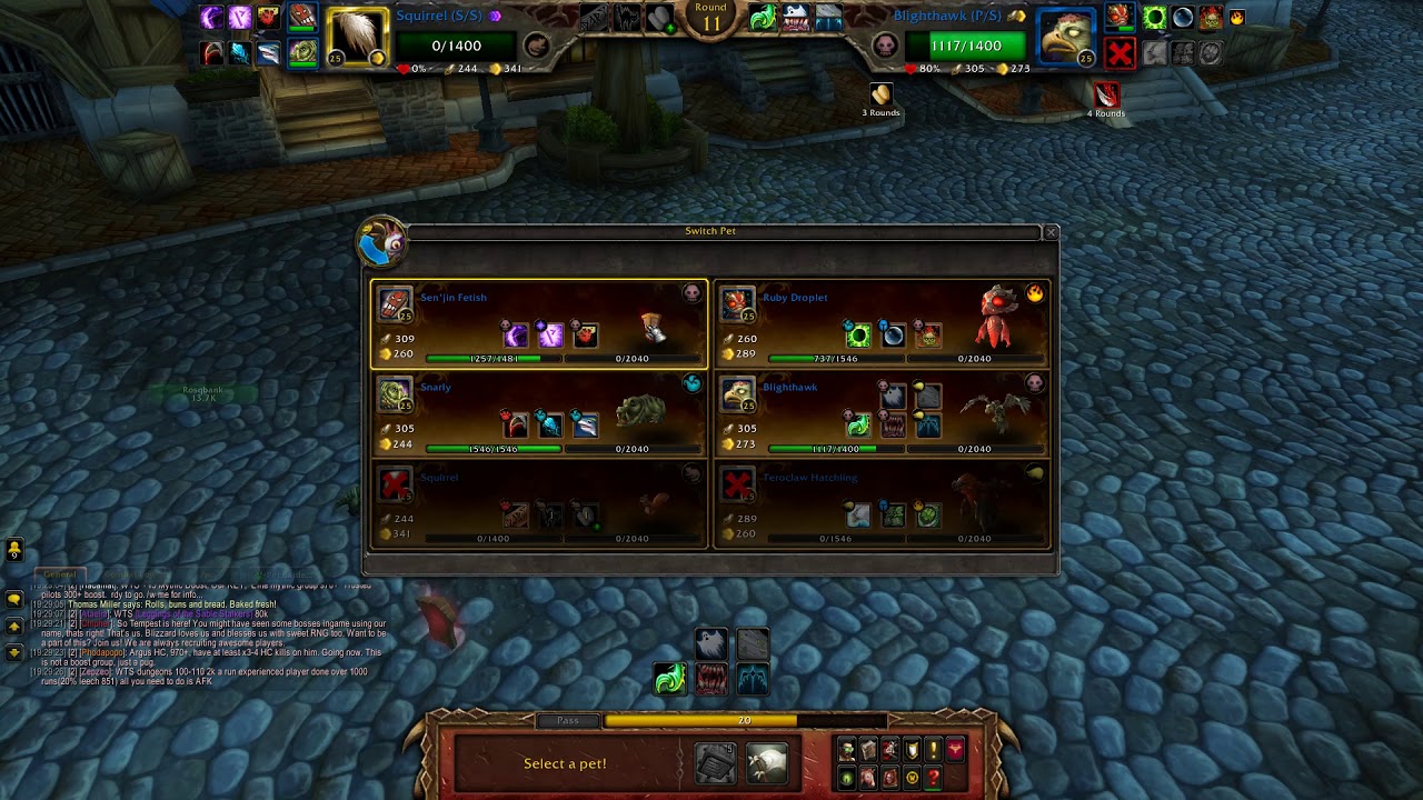 battlestar galactica PVP Pet Battles - Squirrel themed teams