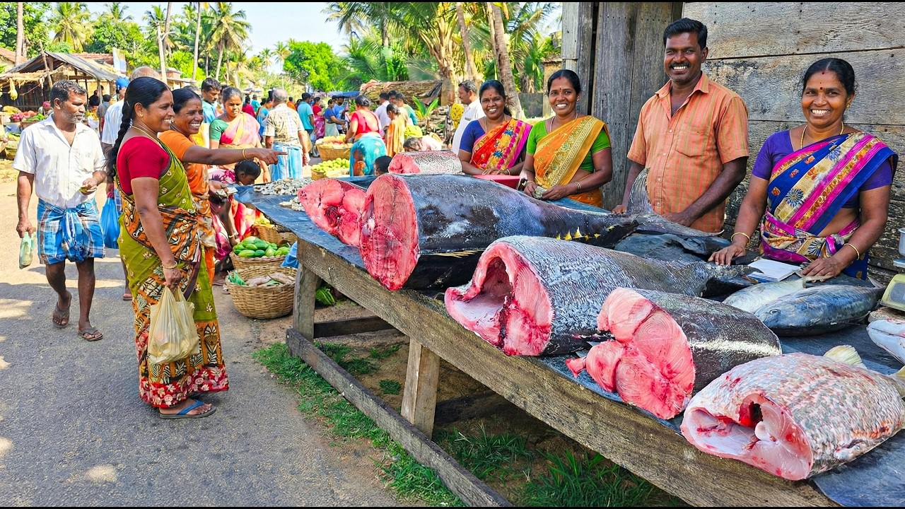 Amazing! Sri Lanka Fish Market The Secret Language of Fish Cutting Techniques