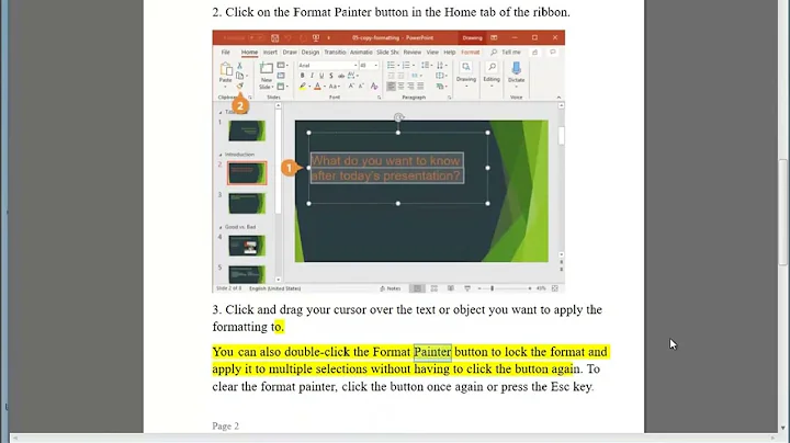 Use Format Painter in Word, Excel, and PowerPoint