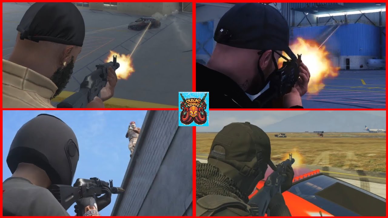 GG vs RUST 6 v 6 fight at Airport (MULTI POV) WAR day 5