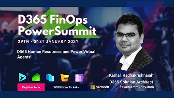 D365 Human Resources and Power Virtual Agents - Dynamics 365 Bootcamp Power Community - FinOps 2021