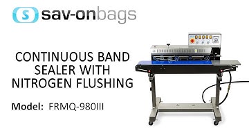 Sesame Cone running through Sav-on Bags FRMQ-980III Continuous Band Sealer