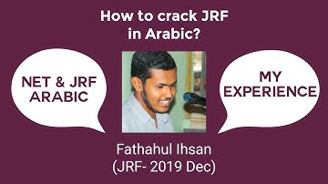 How i cracked JRF? Fathahul Ihsan reveals his success story | NET & JRF in Arabic